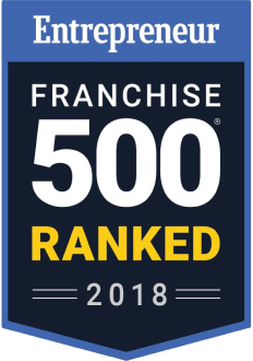 Entrepreneur Franchise 500 Ranked 2018 badge